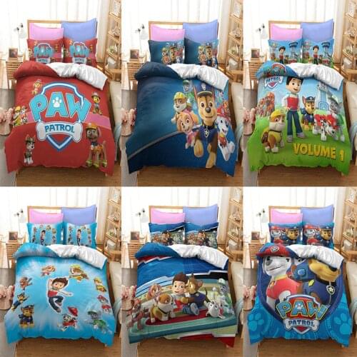 2021 Paw Patrol Bedding Suit Quilt Cover 3D Printed Bed Spead Bedroom Bed Duvet Cover Bedclothes 2/3pcs Set for Birthday Gift
