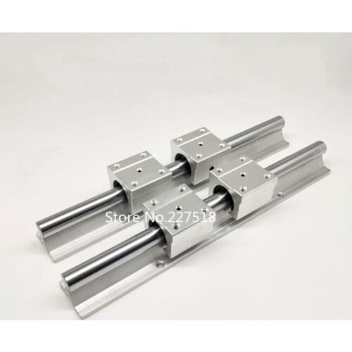 2pcs SBR10 L800mm linear rail support with 4pcs SBR10UU linear guide auminum bearing sliding block cnc parts
