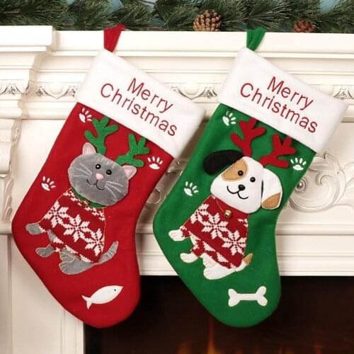Cute Christmas Classic Hanging Socks Children Candy Gift Packing Bag Xmas Tree Hanging Holiday Decoration Christmas Gift Bag