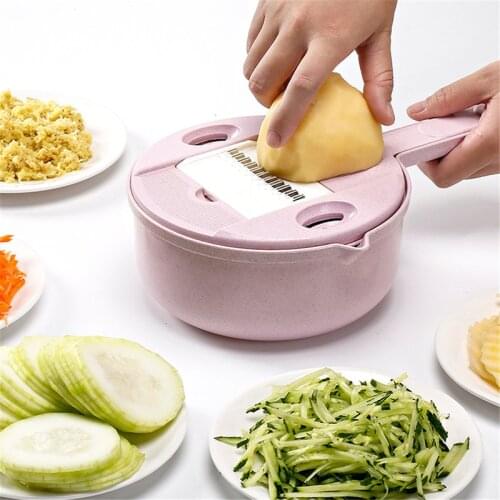 Multifunction 8 in 1 Mandoline Slicer With Strainer Fruit Vegetable Cutter Potato Peeler Carrot Onion Kitchen Accessories Gadget