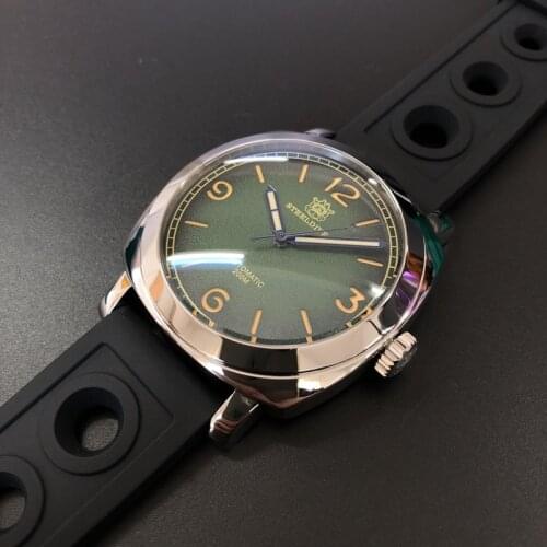 SD1938 Steeldive Brand Stainless Steel Case Green Dial C3 Luminous 20ATM Mens Diving Watch