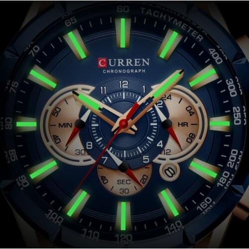 Curren 8363 Watch Men Waterproof Chronograph Watches Military Army Stainless Steel Male Clock Top Brand Luxury Man Sport Watches