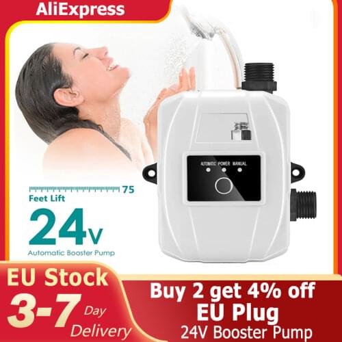 EU Stock Booster Pump 75Feet 24V 100W Brushless Water Pump Auto Pressure Controller 33L/min kitchen Sink Shower Head Outside Tap