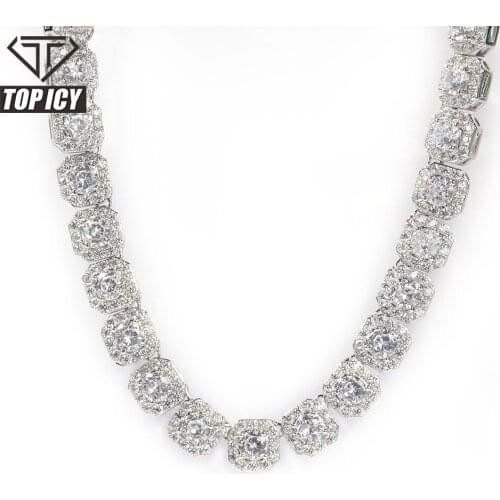 Brand New 2021 18k Gold/White Plated necklace bracelet anklet AAA cubic zircon 9mm tennis chain Jewelry