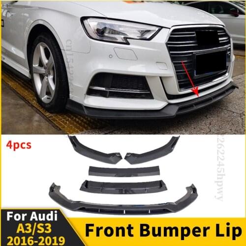 Lower Front Bumper Lip Chin Diffuser Spoiler Deflector ProtectorDecoration Accessories For Audi A3 S3 2016 2017 2018 2019