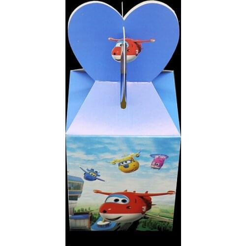 12pcs/lot Super Wings theme gift boxes birthday party decorations Super Wings party supplies Baby Boss theme candy boxes