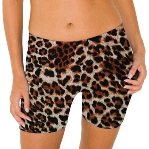 Summer Leopard Serpentine Print Hot Shorts For Women Fashion High Waist Slim Sport Biker Shorts Activewear Female Streetwear