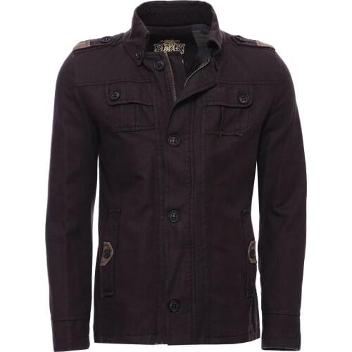 Modeled Slim Fit Brown Coat