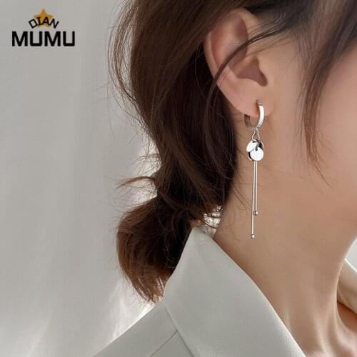 Temperament Ear Round Bead Long Chain Tassel Earrings Temperament Fashion Geometric Circle Hoop Earrings Jewelry Accessories