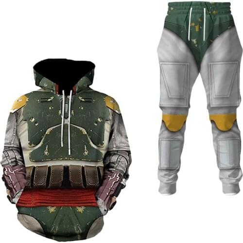 Boba Fett Cosplay Hoodie 3D Print Sweatshirt Casual Pants Set Men Women Casual Pullover Streetwear Sweatpants