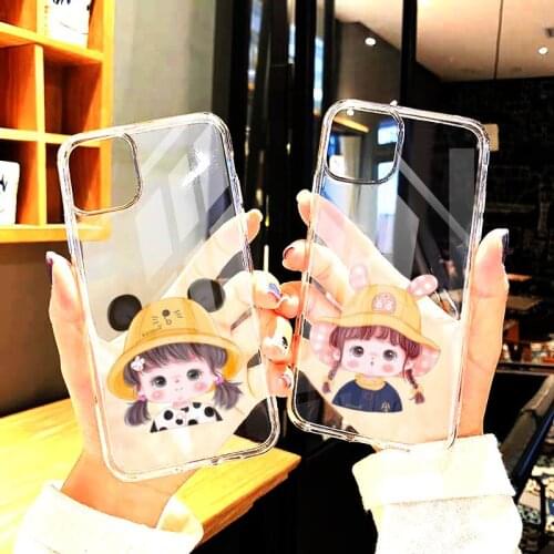 Japan cute cartoon avatar Phone Cases Transparent For iphone12 11 Pro Max X XR XS MAX 7 8 plus 6S 2020 SE 12Mini Cover