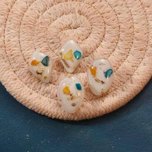 New design Female acrylic Epoxy Earrings Fashion Jewelry Vintage Double Stud Earrings For Women