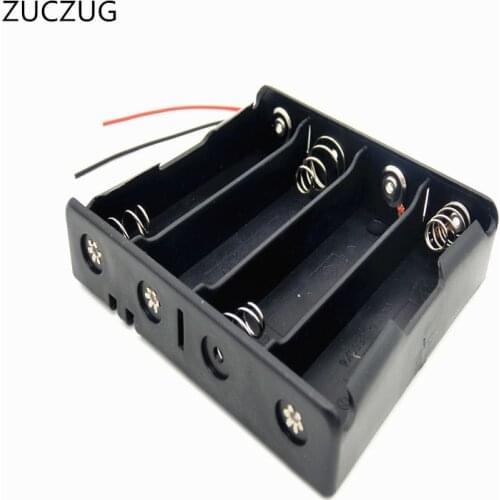 ZUCZUG new 4x18650 Li-ion Battery Storage Plastic Clip Holder Case Box 8 Pin Contact Black (3.7V-14.8V) Battery Storage Boxes
