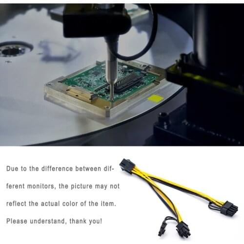 1 Piece 20CM Pin To Dual PCI-E PCIe Pin + Pin (6 + Pin) Power Ribbon Cable Graphics Card Extension Power Cord