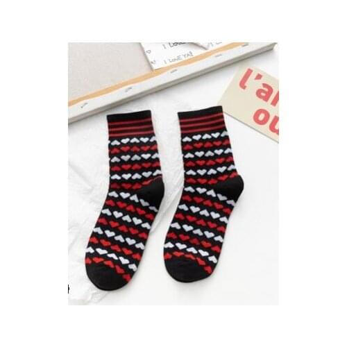 10pairs/lot korean style woman man casual heart socks unisex cotton autunn winter socks