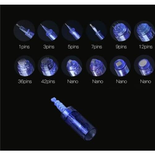 10pcs 1/3/5/7/9/12/36/42 Pin/Nano Tattoo Needle Tip Electric Derma Pen Needles Bayonet Cartridge For Auto Dr. Pen A1 A6 Tool