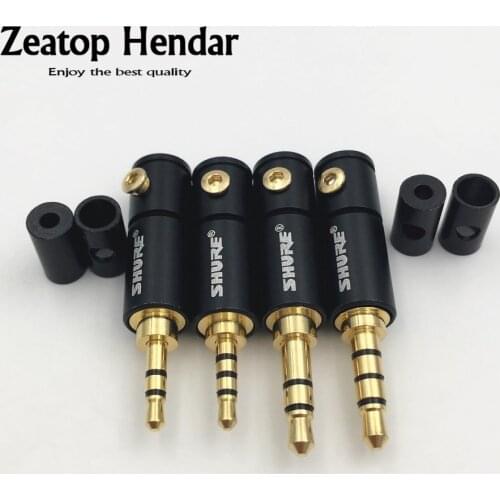 10Pcs 2.5 / 3.5 mm 3 / 4 Pole Stereo Male Jack 2.5mm 3.5mm Audio Plug Connector DIY Solder Adapter for Shure 2mm 4mm 6mm Cable