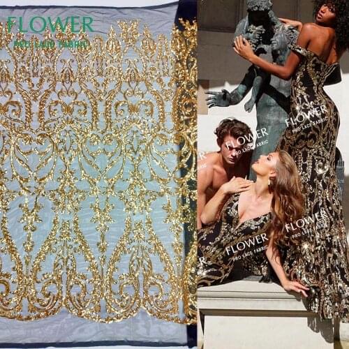 2019 New Arrival African Sequins Mesh Net Lace Fabrics Nigerian Guinea Noble Lady Prom Dresses Sewing Net Wedding Laces Fabrics