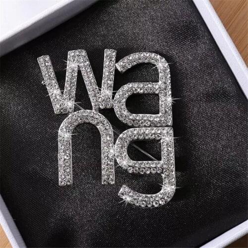 2020 Trendy Women Temperament Fashionable Full Rhinestone Super Flash Irregular Letter Brooch Suit Corsage