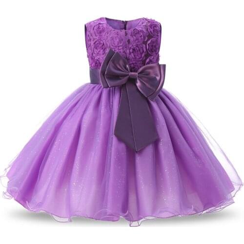 2021 Children Girls Dresses Princess Girl Party Gown for Wedding Bowknot Sleeveless Party Dress for Girl Kids Clothes