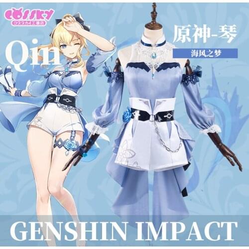 2021 Genshin Impact cos piano cos dream of the sea breeze barbara sparkling concerto cos Qing swimsuit cosplay costume LL