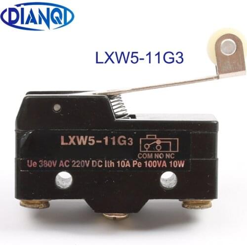 5x LXW5-11G3 Micro Inching Switch 3 Screw Terminal Panel Mount Roller Plunger Momentary Micro Travel Witches Button Limit Switch