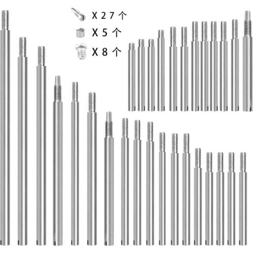 W16 Bassoon Rod Wind Instrument Accessory for Musician Beginner Maintain Tools (30 Shafts+35 Screws+5 Spacers)