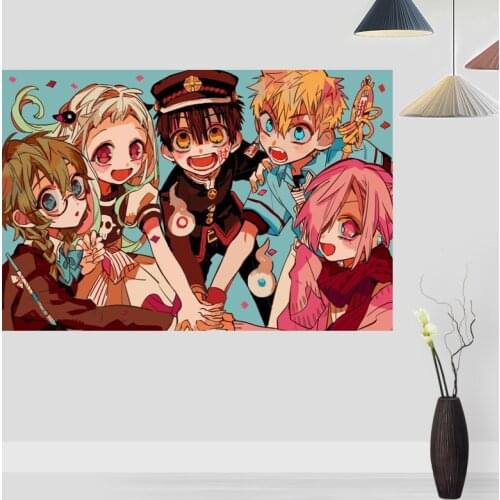 Anime Jibaku Shounen Hanako Kun Poster Custom Yugi Amane Satin Poster Cloth Fabric Wall Poster Print Silk Fabric Print Poster