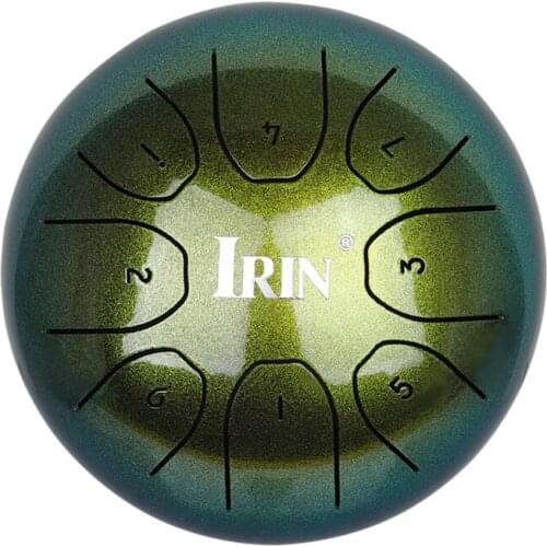 IRIN Tongue Drum with Drum Stick Yoga Meditation Drum 5.5 Inch Mini 8 Tone Steel Tongue Drum Percussion Instrument Set