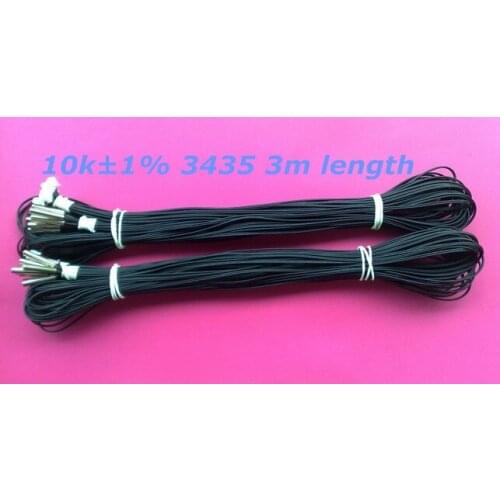Free ship~5pcs/lot NTC temperature sensor 3435 10k 1% 3m ntc sensor Thermistor