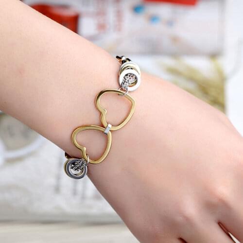 Hot Sale Gold And Silver Color Rope Chain Decoration Love Woman Bracelet New Style Brand Heart Bracelet For Women Charm Bracelet
