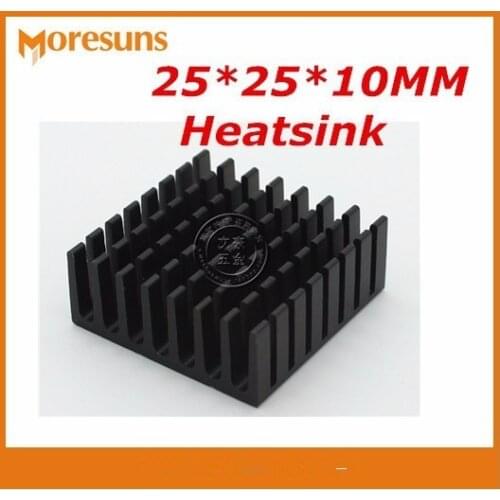 Fast Free ship 50pcs Black aluminum radiator 25*25*10mm heatsink for IC chip with oxidation groove aluminum heatsink