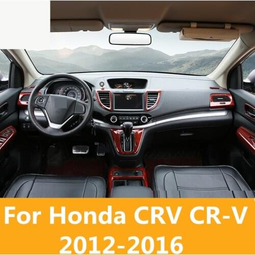 For Honda CRV CR-V 2012-2016 ABS Wood Grain Color Dash Cover Gear Panel Trim Kit Full Set car styling decoration Accessories