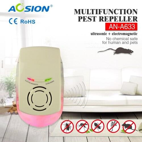 Indoor Mouse Insect Bug cockroach Rats repellent eletronic ultrasonic pest reject control repeller with LED night light EU PLUG