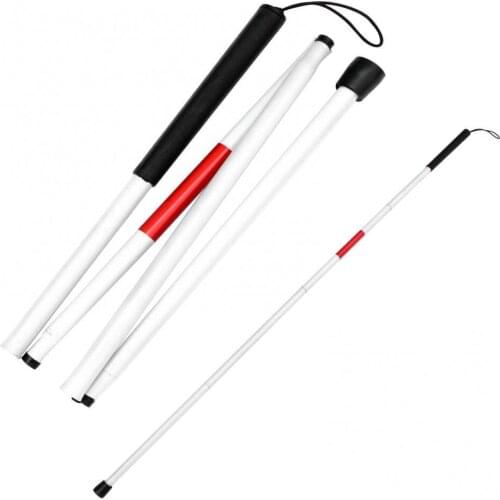 Travel Trekking Aluminum Alloy 4 Section Walking Stick Foldable Collapsible Cane