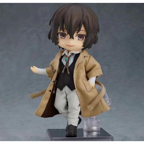 14cm Bungo Stray Dogs Anime Figures Suit Real Clothes Q Version Dazai Osamu PVC Action Figure Collection Model Toys Gifts