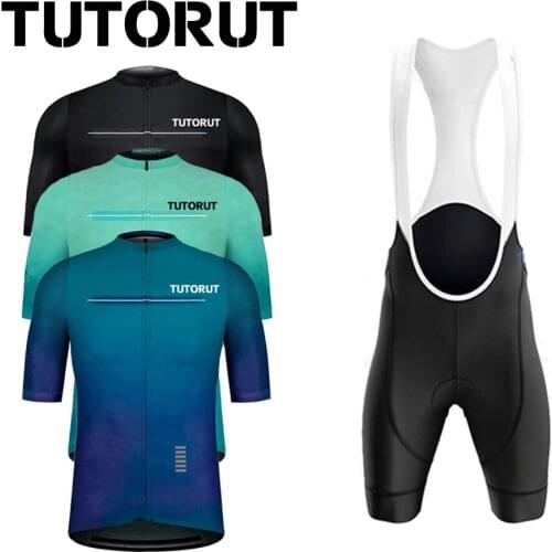 Cycling Jersey Set For Men Short Sleeve Summer Racing Breathable Sportwear Quick Dry Wear MTB Bike Clothing with Pockets