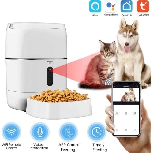 6L Video Feeder For Cats Auto Food Dispenser Pet Dogs Feeder Dog Cat Drinking Bowl Voice Recording LCD Screen Dry Food Bowls
