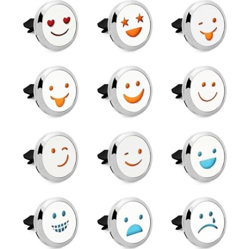 Angry Face Magnet Waves Diffuser Lockets 316 Stainless Steel Car Aromatherapy Locket Essential Oil Car Diffuser Lockets