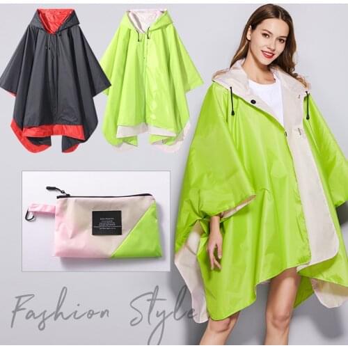 Fashion Adult Double Layer Two Sided Cloak Raincoat Windbreaker For Men And Women Couples Cloak Coat Loose Plus Size To Prevent