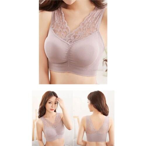 Fashion Sexy Lace Sports Bra Women Cozy Wire Free Sleep Underwear Seamless Vest Bras Girls Chest Shaping Push Up Chest Wrap