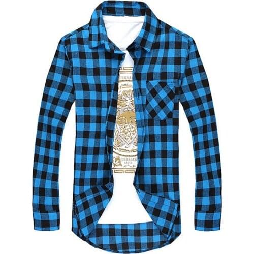 Jodimitty Plaid Men Shirts Summer Mens Checkered Long Sleeve Shirt Men Blouse Camisa (suggest buy 2 size up)