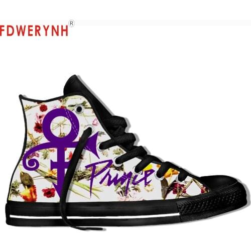 Mens Canvas Casual Shoes Prince And The Revolution High Top Customize Pattern Color High Top Lace Up Lightweight Shoes