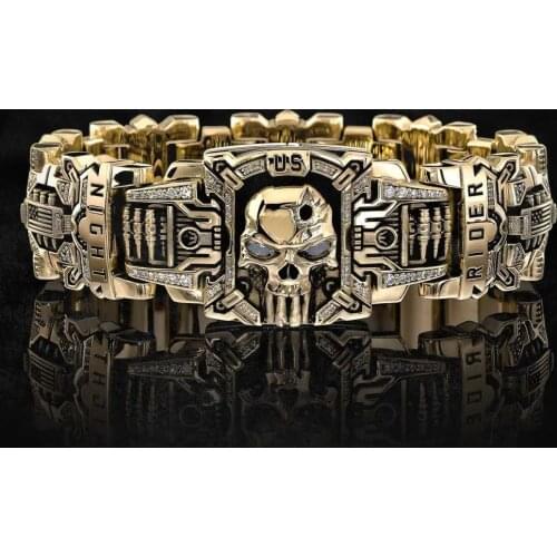 Hot Sale Skull Bullet Rings For Men Gold Color Punk Hip Hop Mortorcycle Biker Party Mens Ring Super Cool Male Trendy Jewelry