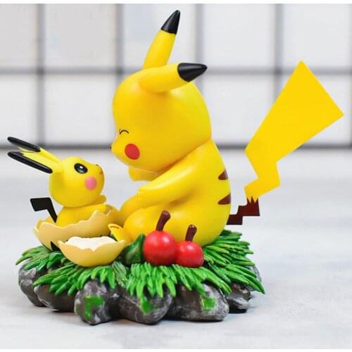 New Cartoon Hatching Egg Pikachus PVC Action Figure Model Anime Pokemoned Pichu Figure Dolls Toys Gifts for Children