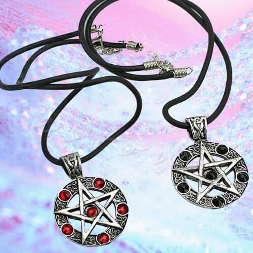 1 pc New Fashion Invert Pentacle Pentagram Star Pewter Pendant Cosplay Necklace