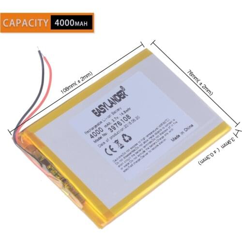 Polymer battery 9 inches tablet battery domestic the built-in rechargeable battery 4000 mah 3976108 free shipping