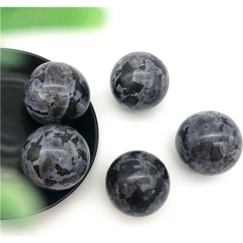 Drop Shipping 1PC Natural Gabbro Ball Black Quartz Crystal Sphere Balls Mineral Healing Gift Decor Natural Stones and Crystals