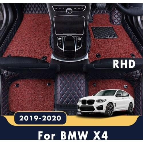 RHD For BMW X4 2020 2019 Luxury Double Layer Wire Loop Car Floor Mats Carpets Auto Custom Styling Parts Waterproof Decoration