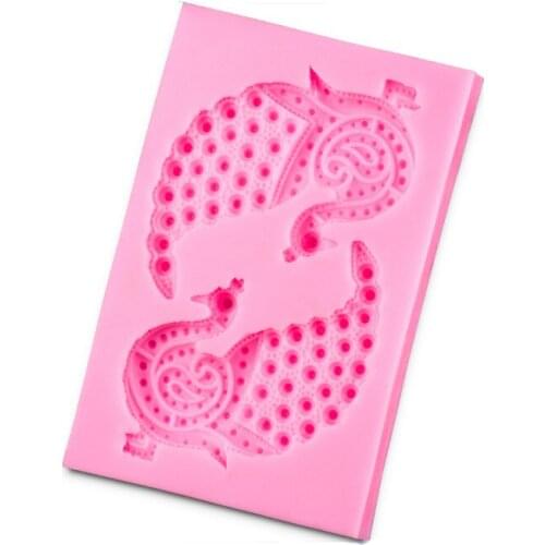 Peacock Shape Instant Fondant Silicone Lace Mold Cake Mold Baking Tools Cake Decorating Tools D329